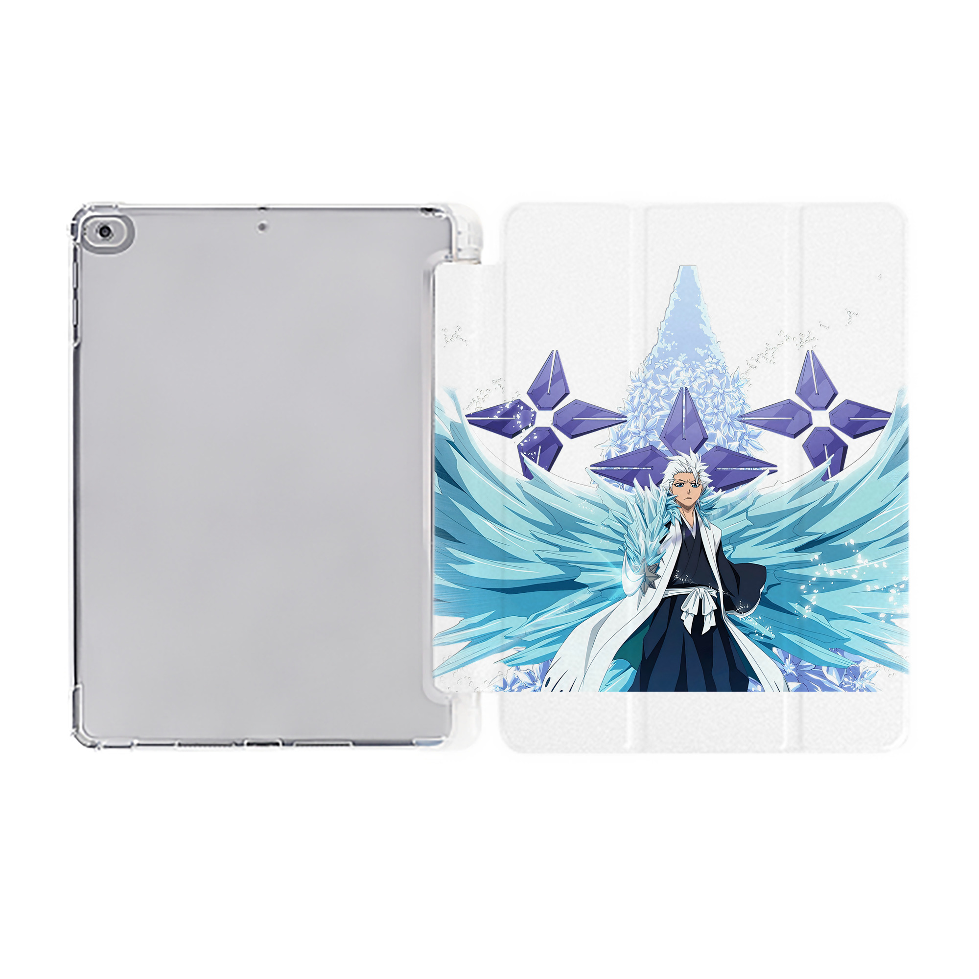 （画像用） ブリーチ 日番谷冬獅郎（ひつがや とうしろう） BLEACH Hitsugaya Toushirou IPad ケース ペン収納付き 三つ折りスタンド PUレザー×シリコン 対応機種9.5/10.5/10.9インチ